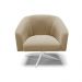 Poltrona Giratória Stella Suede Marrom Rato Base Cromada - D'Rossi