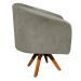 Poltrona Giratória Stella Suede Marrom Rato Base Madeira MM30 - D'Rossi