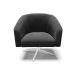 Poltrona Giratória Stella Suede Preto Base Cromada - D'Rossi