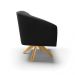 Poltrona Giratória Stella Suede Preto Base Madeira MA30 - D'Rossi