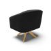 Poltrona Giratória Stella Suede Preto Base Madeira MA30 - D'Rossi