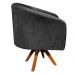 Poltrona Giratória Stella Suede Preto Base Madeira MM30 - D'Rossi