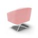 Poltrona Giratória Stella Suede Rosa Bebê Base Cromada - D'Rossi