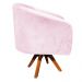 Poltrona Giratória Stella Suede Rosa Bebê Base Madeira MM30 - D'Rossi