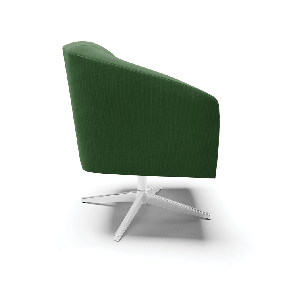 Poltrona Giratória Stella Suede Verde Base Cromada - D'Rossi