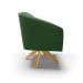 Poltrona Giratória Stella Suede Verde Base Madeira MA30 - D'Rossi