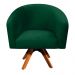 Poltrona Giratória Stella Suede Verde Base Madeira MM30 - D'Rossi