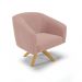 Poltrona Giratória Stella Veludo Rosê Base Madeira MA30 - D'Rossi