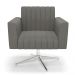 Poltrona Giratória Viena Gomada Suede Grafite Base Cromada - D'Rossi