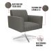 Poltrona Giratória Viena Gomada Suede Grafite Base Cromada - D'Rossi