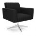 Poltrona Giratória Viena Gomada Suede Preto Base Cromada - D'Rossi