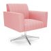 Poltrona Giratória Viena Gomada Suede Rosê Base Cromada - D'Rossi