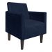 Poltrona Jade Suede Azul Marinho Pés Chanfrado Tabaco D'Rossi