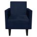 Poltrona Jade Suede Azul Marinho Pés Chanfrado Tabaco D'Rossi