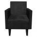 Poltrona Jade Suede Preto Pés Chanfrado Tabaco D'Rossi