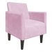 Poltrona Jade Suede Rosa Bebê Pés Chanfrado Tabaco D'Rossi