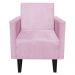 Poltrona Jade Suede Rosa Bebê Pés Chanfrado Tabaco D'Rossi