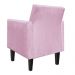 Poltrona Jade Suede Rosa Bebê Pés Chanfrado Tabaco D'Rossi