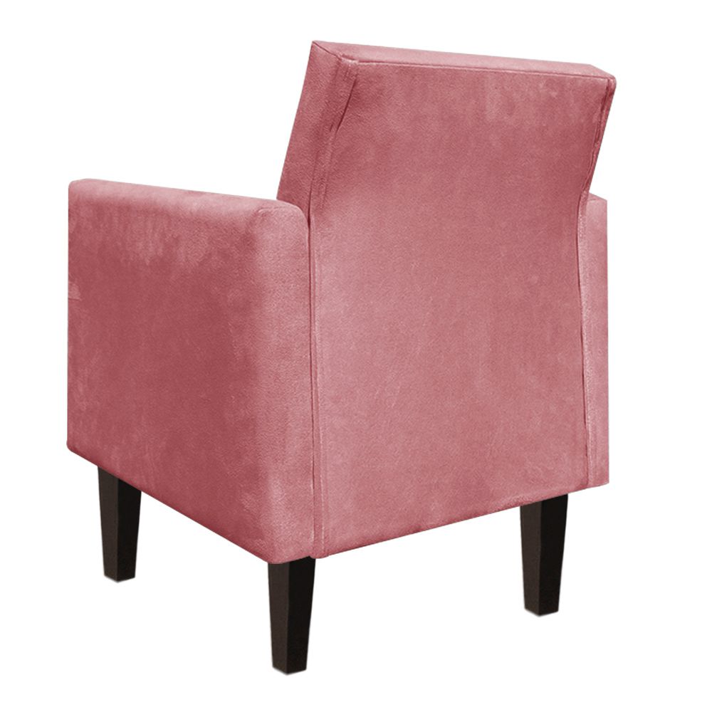 Poltrona Jade Suede Rose Pés Chanfrado Tabaco Tabaco D'Rossi