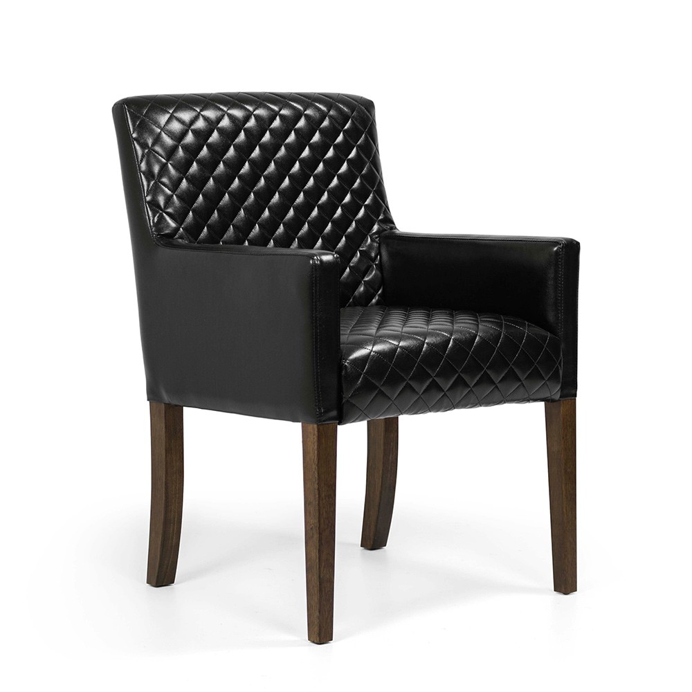 Poltrona Joy Bright Black B-159 Base de Madeira - D'Rossi