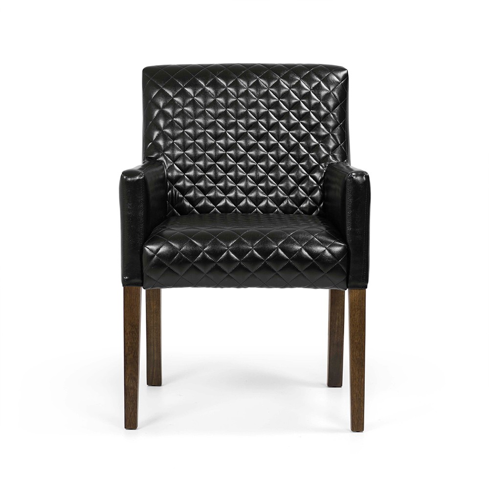 Poltrona Joy Bright Black B-159 Base de Madeira - D'Rossi