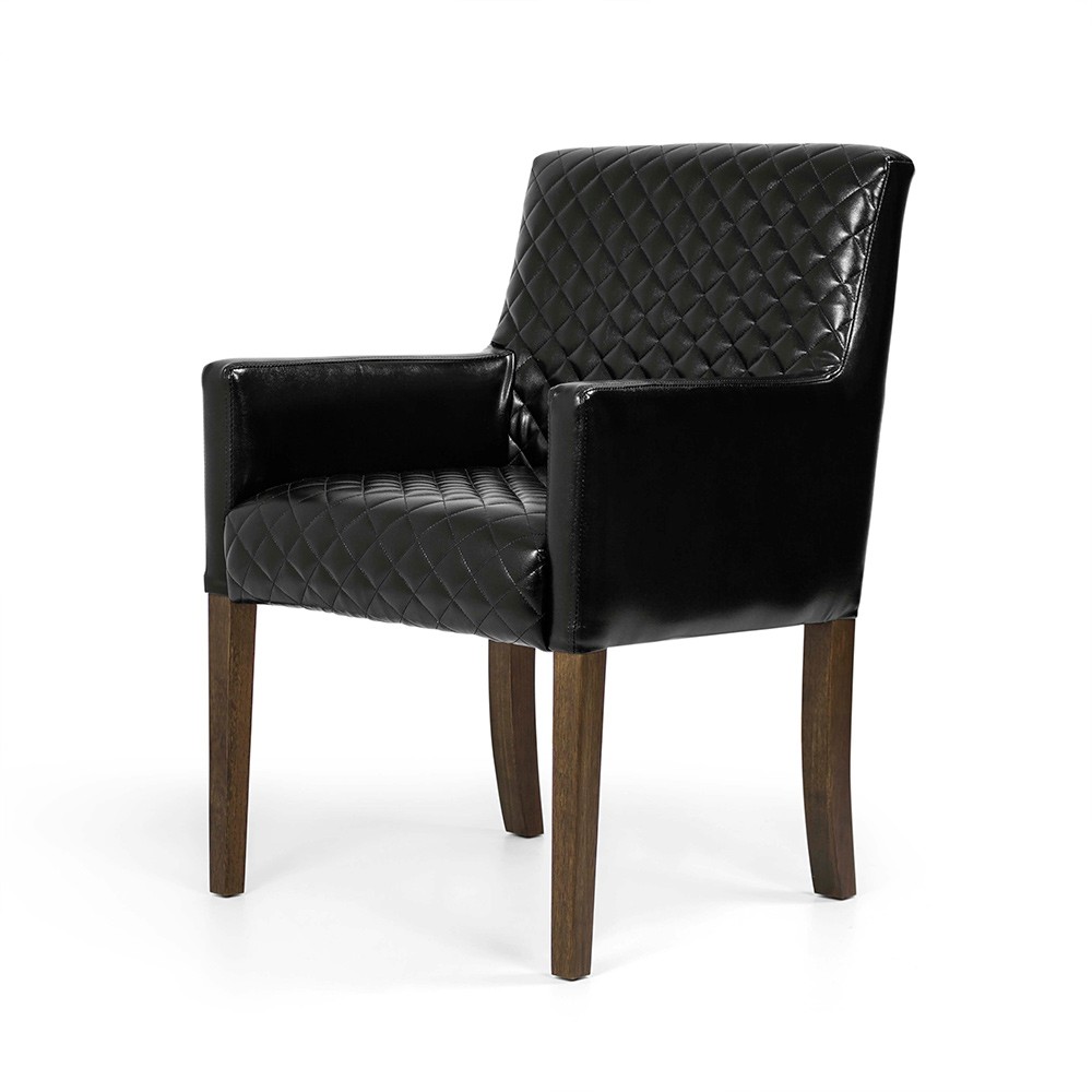 Poltrona Joy Bright Black B-159 Base de Madeira - D'Rossi