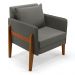Poltrona Lana Suede Grafite Base de Madeira - D'Rossi