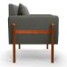 Poltrona Lana Suede Grafite Base de Madeira - D'Rossi