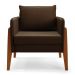Poltrona Lana Suede Marrom Base de Madeira - D'Rossi