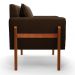 Poltrona Lana Suede Marrom Base de Madeira - D'Rossi