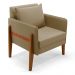 Poltrona Lana Suede Marrom Rato Base de Madeira - D'Rossi