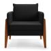 Poltrona Lana Suede Preto Base de Madeira - D'Rossi