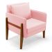 Poltrona Lana Suede Rosa Bebê Base de Madeira - D'Rossi