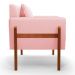 Poltrona Lana Suede Rosa Bebê Base de Madeira - D'Rossi