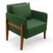 Poltrona Lana Suede Verde Base de Madeira - D'Rossi