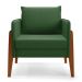 Poltrona Lana Suede Verde Base de Madeira - D'Rossi