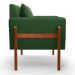 Poltrona Lana Suede Verde Base de Madeira - D'Rossi