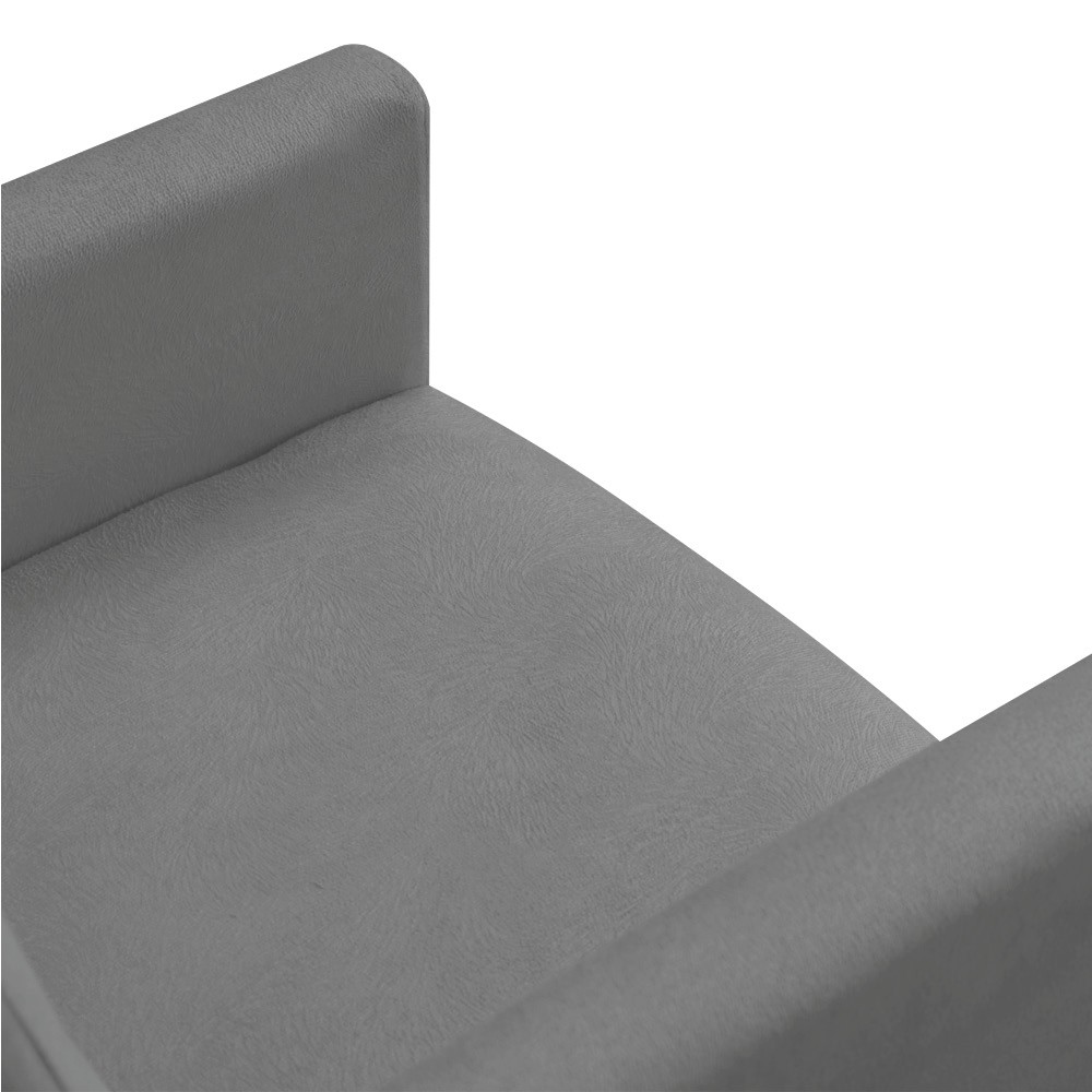 Poltrona Larissa Suede Grafite Pés Palito Castanho D'Rossi