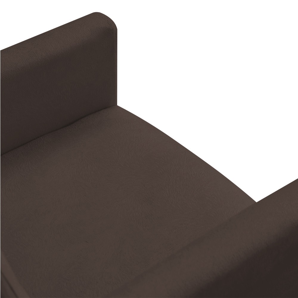 Poltrona Larissa Suede Marrom Pés Palito Castanho D'Rossi
