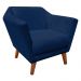Poltrona Lorena Suede Azul Marinho Pés Chanfrado - D'Rossi