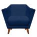 Poltrona Lorena Suede Azul Marinho Pés Chanfrado - D'Rossi
