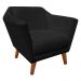 Poltrona Lorena Suede Preto Pés Chanfrado - D'Rossi