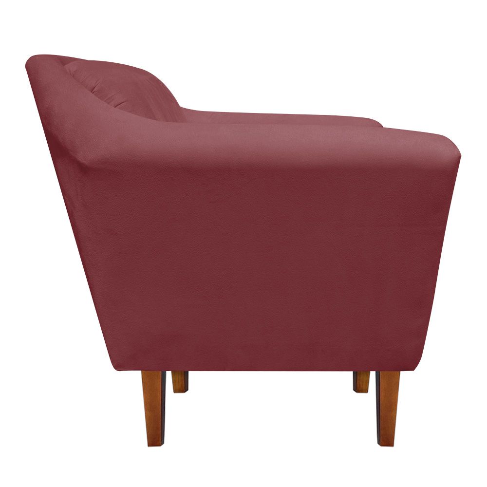 Poltrona Lorena Suede Rose Pés Chanfrado - D'Rossi