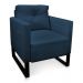 Poltrona Luisa Suede Azul Marinho Base Industrial Metálica Preto - D'Rossi