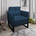 Poltrona Luisa Suede Azul Marinho Base Industrial Metálica Preto - D'Rossi