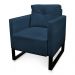 Poltrona Luisa Suede Azul Marinho Base Industrial Metálica Preto - D'Rossi