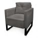 Poltrona Luisa Suede Grafite Base Industrial Metálica Preto - D'Rossi
