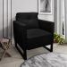 Poltrona Luisa Suede Preto Base Industrial Metálica Preto - D'Rossi