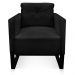 Poltrona Luisa Suede Preto Base Industrial Metálica Preto - D'Rossi