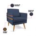 Poltrona Mari Suede Azul Marinho Pés Palito Castanho - D'Rossi